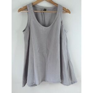 Women's Light Gray Tank Top - Relaxed Gauze Layering Tank